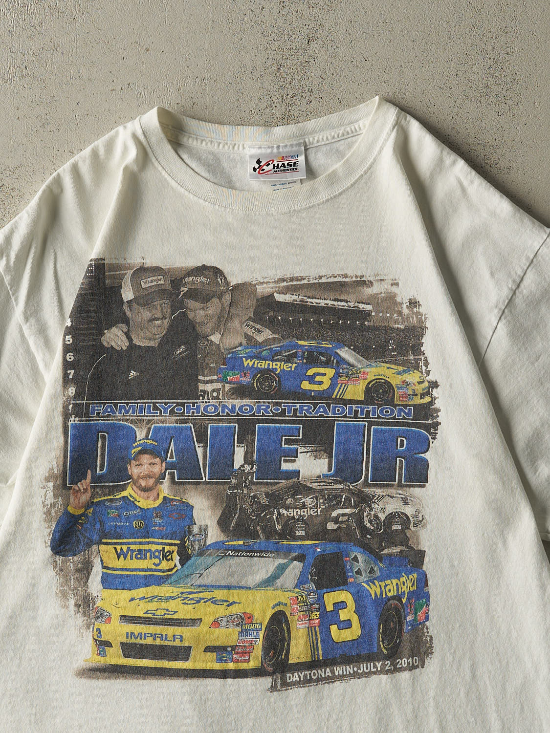 Vintage 10' White Dale Earnhardt Jr. Racing Tee (L)