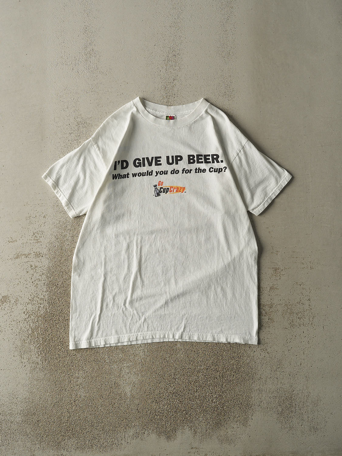 Vintage 90s White NHL Stanley Cup Slogan Tee (L/XL)