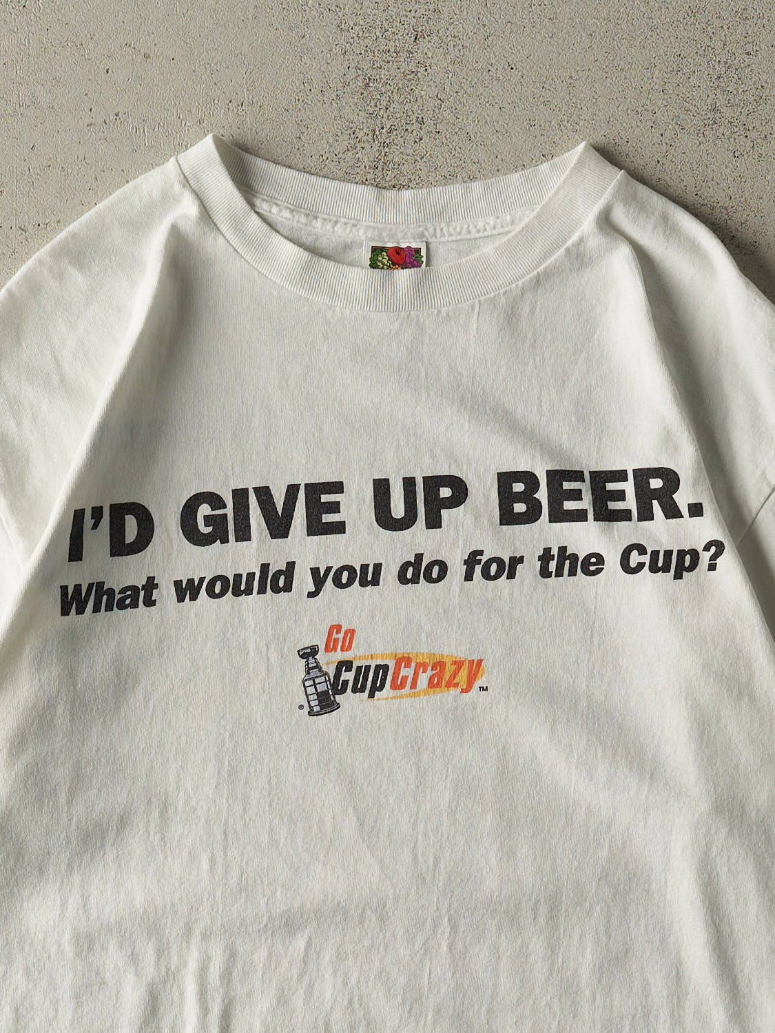 Vintage 90s White NHL Stanley Cup Slogan Tee (L/XL)