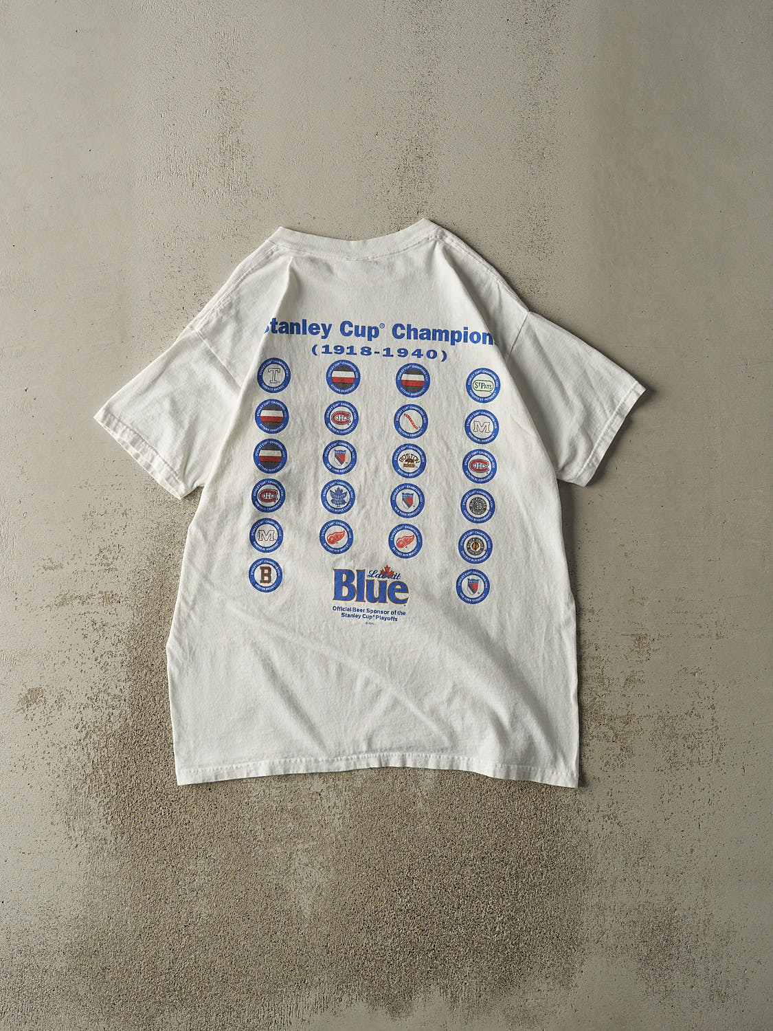Vintage 90s White NHL Stanley Cup Slogan Tee (L/XL)