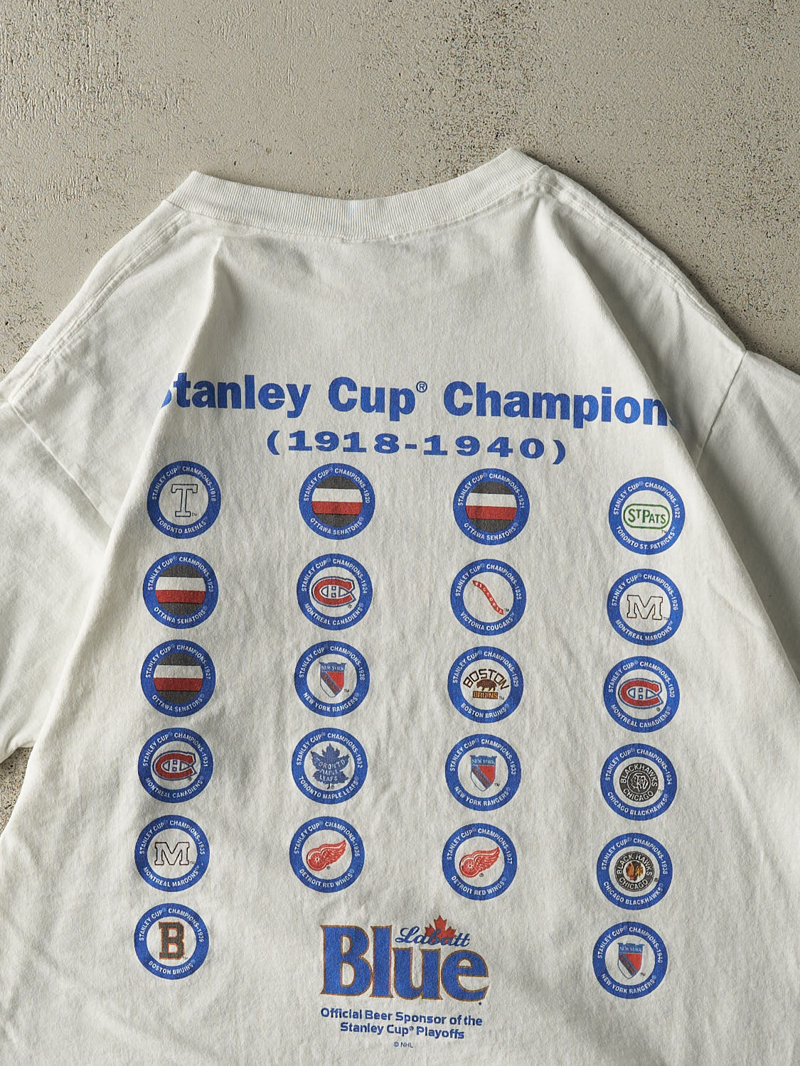 Vintage 90s White NHL Stanley Cup Slogan Tee (L/XL)