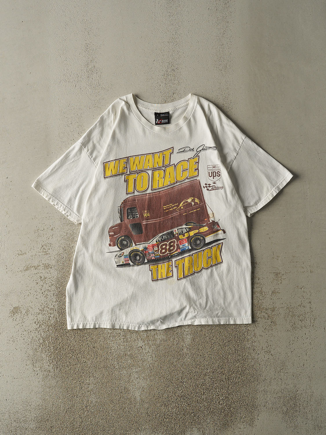 Vintage Y2K White Dale Jarrett Nascar Tee (L/XL)