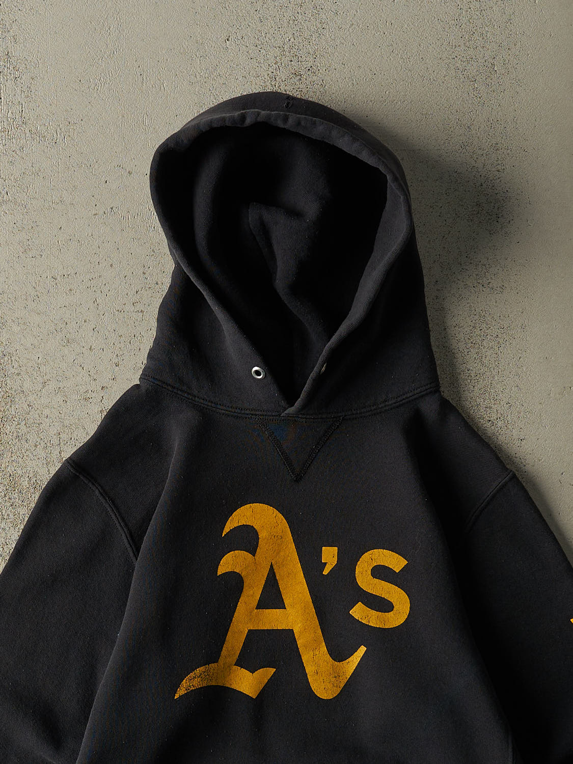 Vintage Y2K Black Russell Athletic Varsity Hoodie (XS/S)