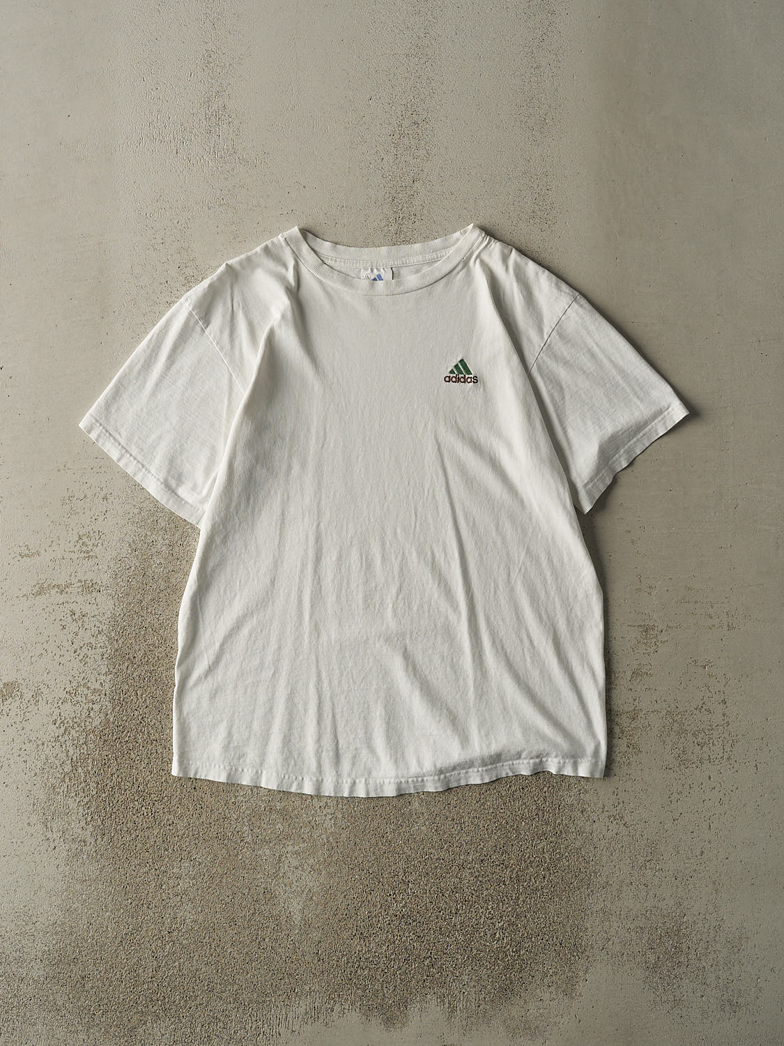 Vintage 90s White Adidas Embroidered Tee (L/XL)