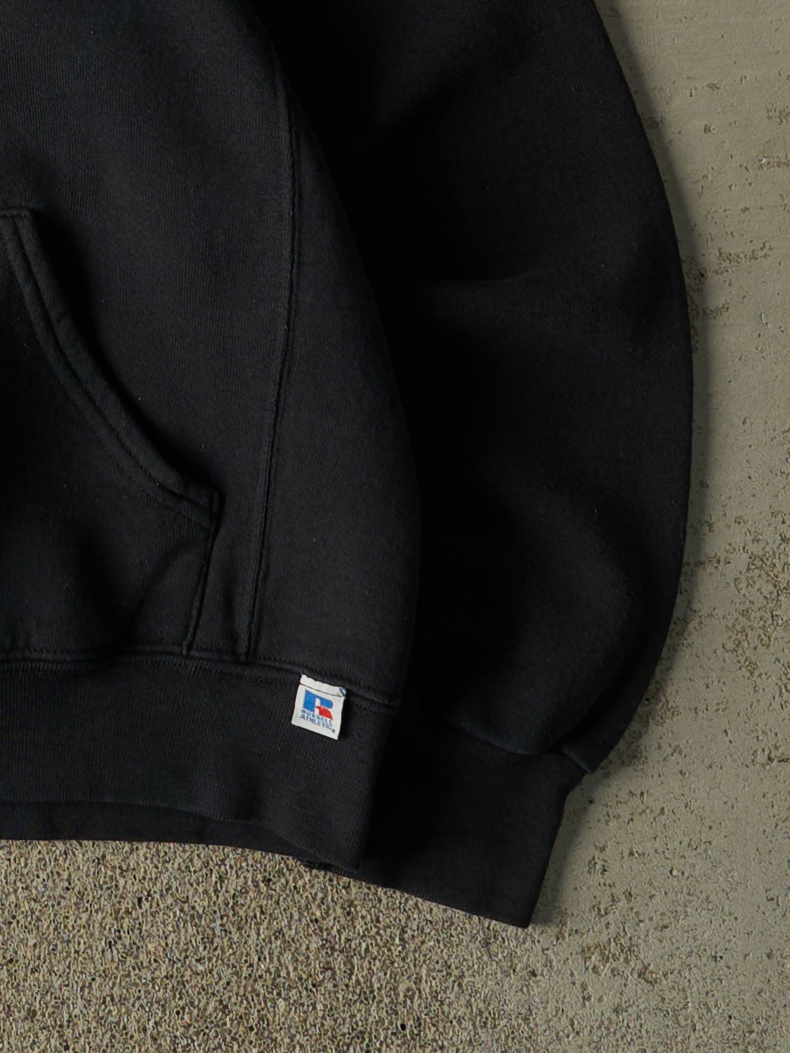 Vintage Y2K Black Russell Athletic Varsity Hoodie (XS/S)