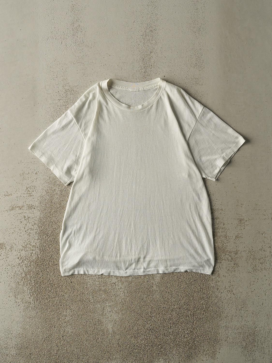 Vintage 80s White Blank Single Stitch Tee (M/L)