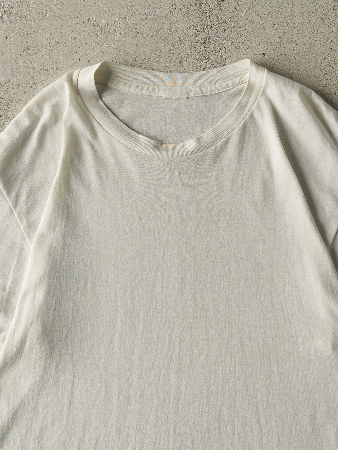 Vintage 80s White Blank Single Stitch Tee (M/L)