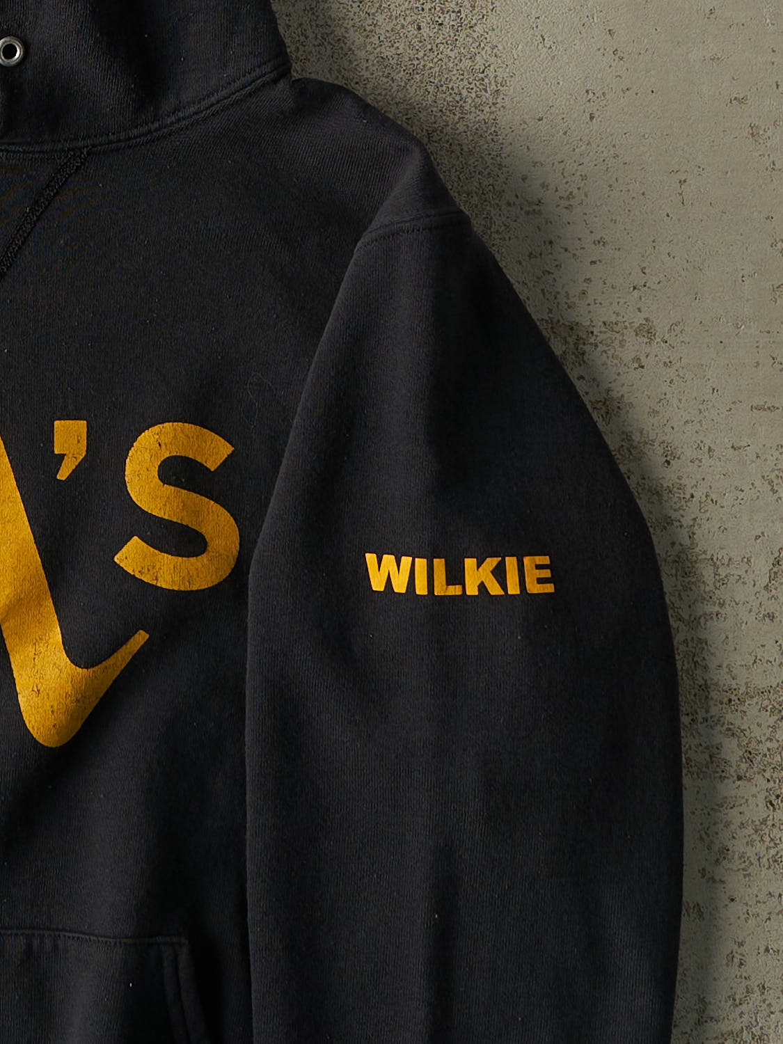 Vintage Y2K Black Russell Athletic Varsity Hoodie (XS/S)