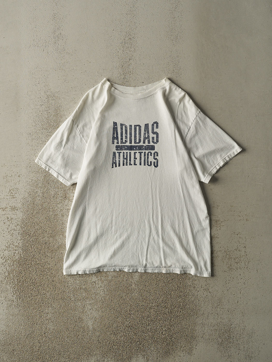 Vintage Y2K White Adidas Logo Tee (L/XL)