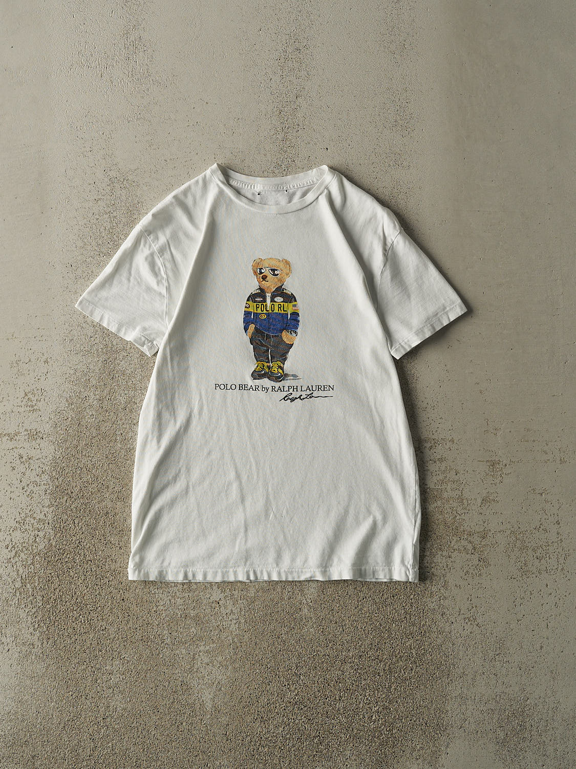 Vintage Y2K White Ralph Lauren Polo Bear Tee (XS/S)