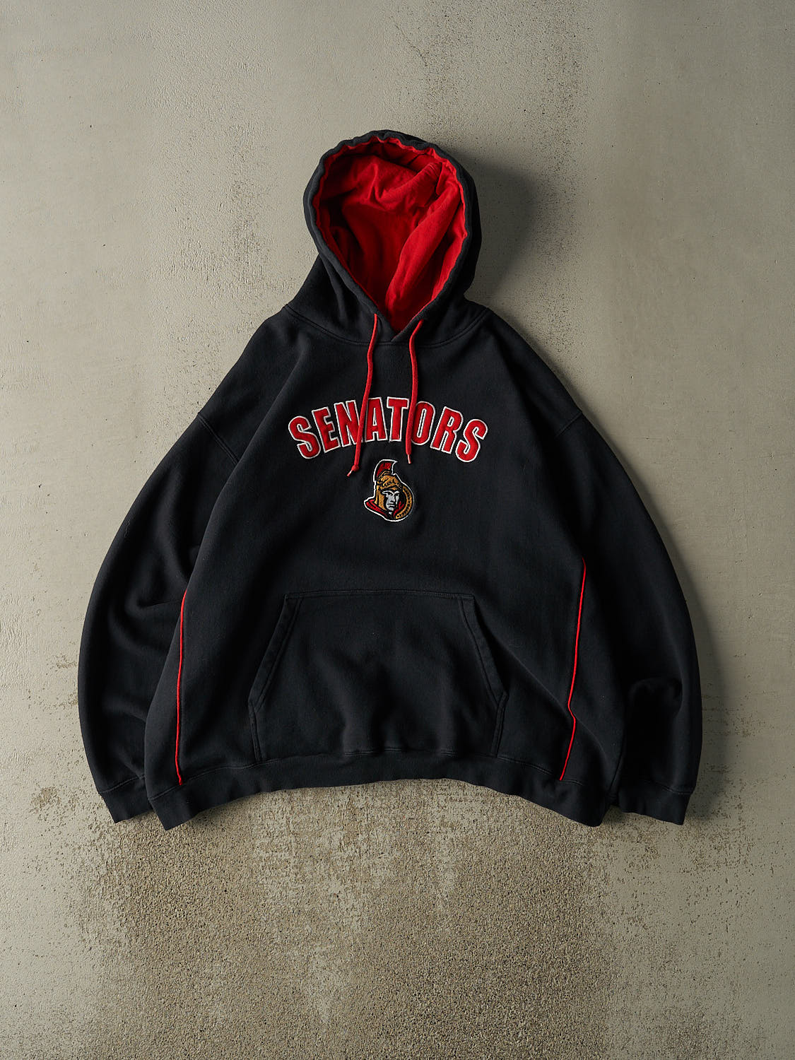 Vintage Y2K Black Ottawa Senators Embroidered Hoodie (XL)