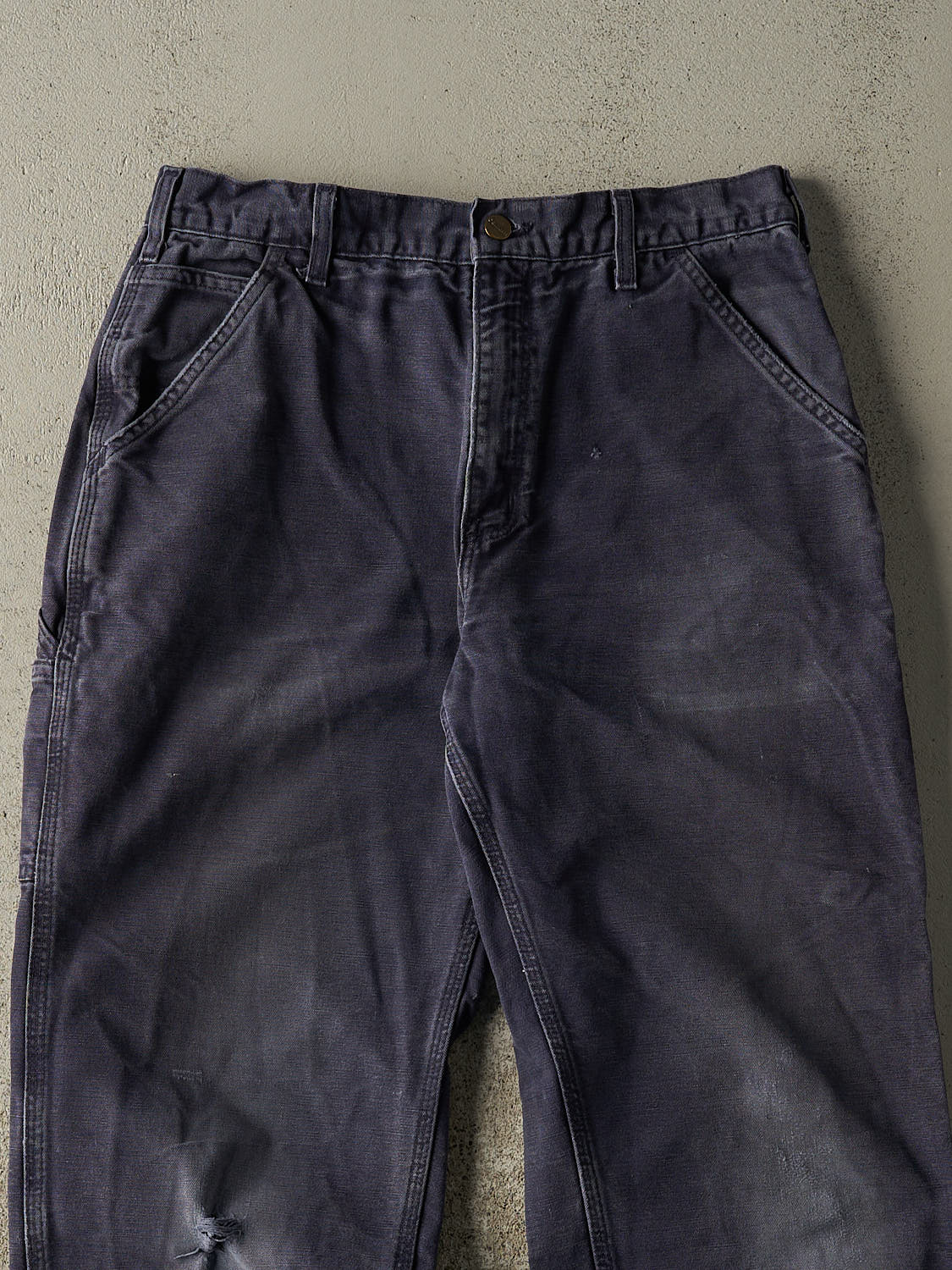 Vintage 90s Sun Faded Navy Carhartt Carpenter Pants (32x30)