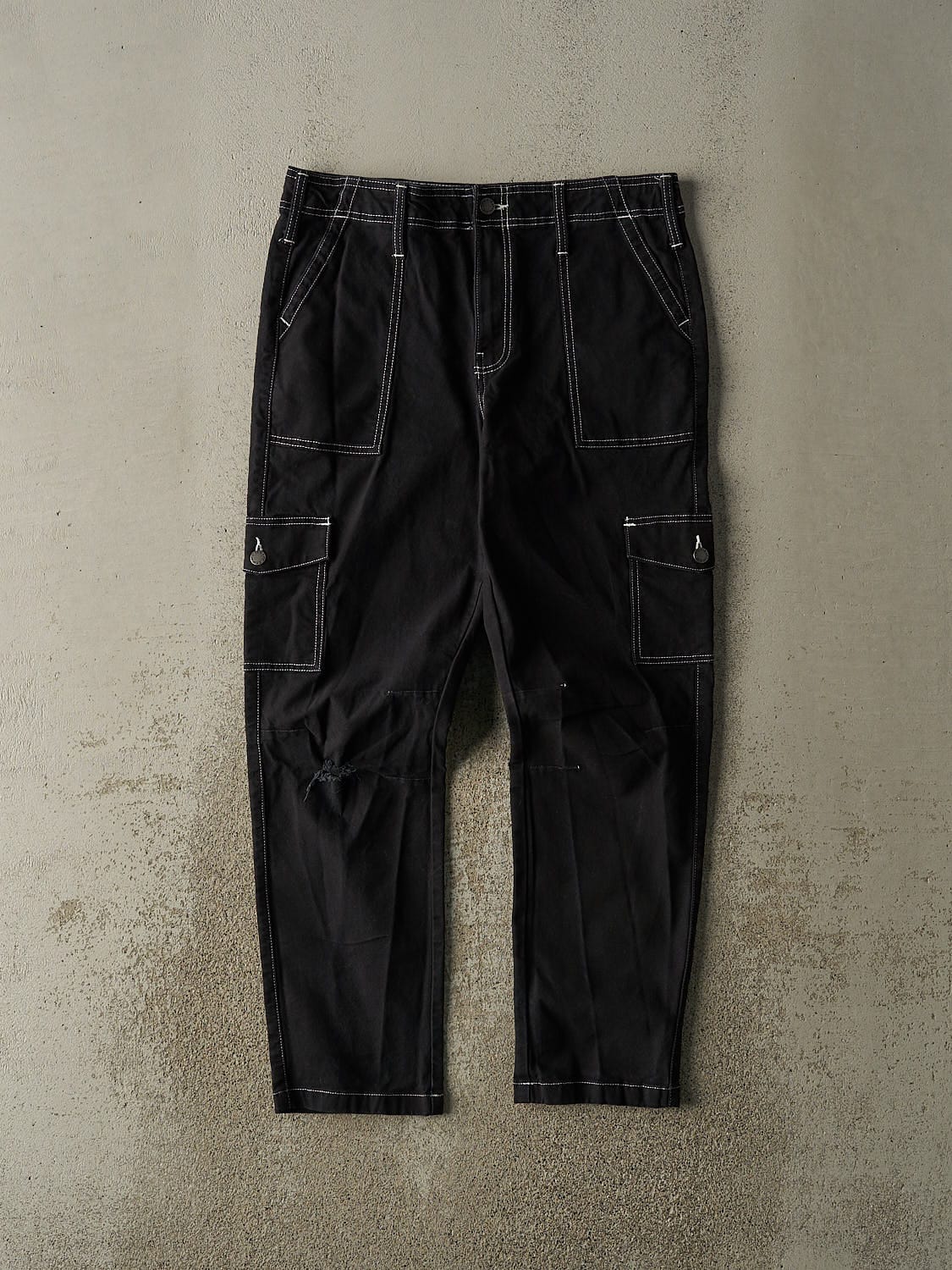 Vintage Y2K Black Dickies Contrast Stitch Cargo Slim Fit Work Pants (34x29.5)