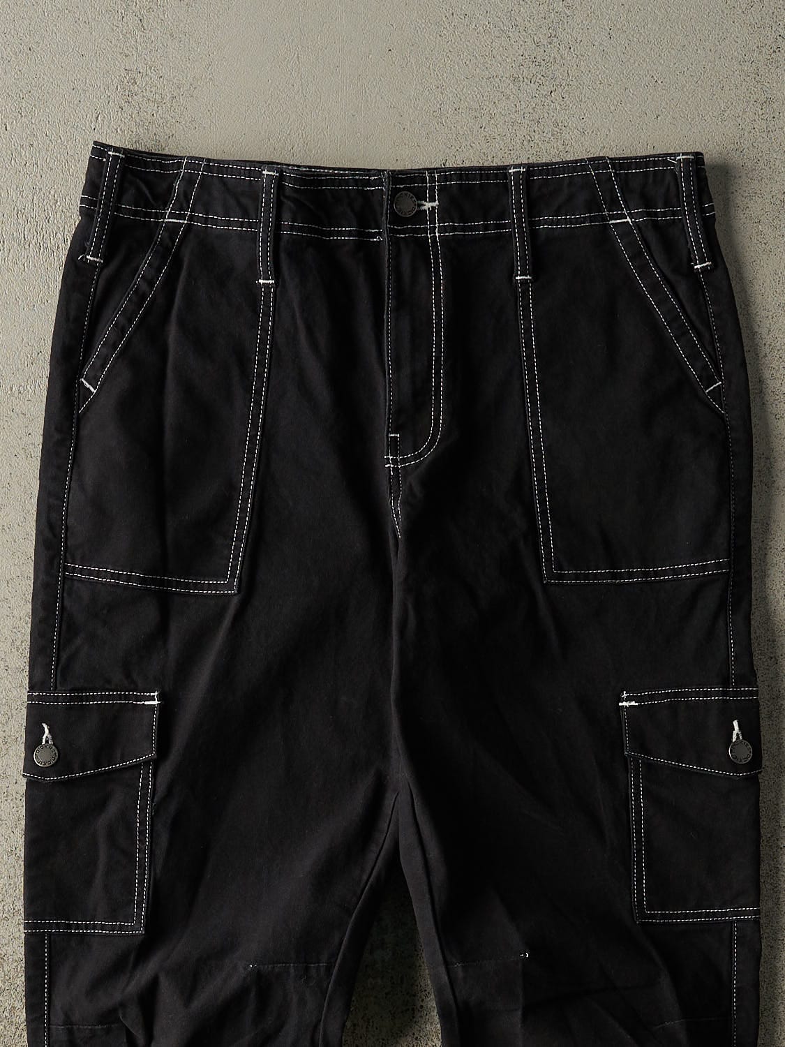 Vintage Y2K Black Dickies Contrast Stitch Cargo Slim Fit Work Pants (34x29.5)