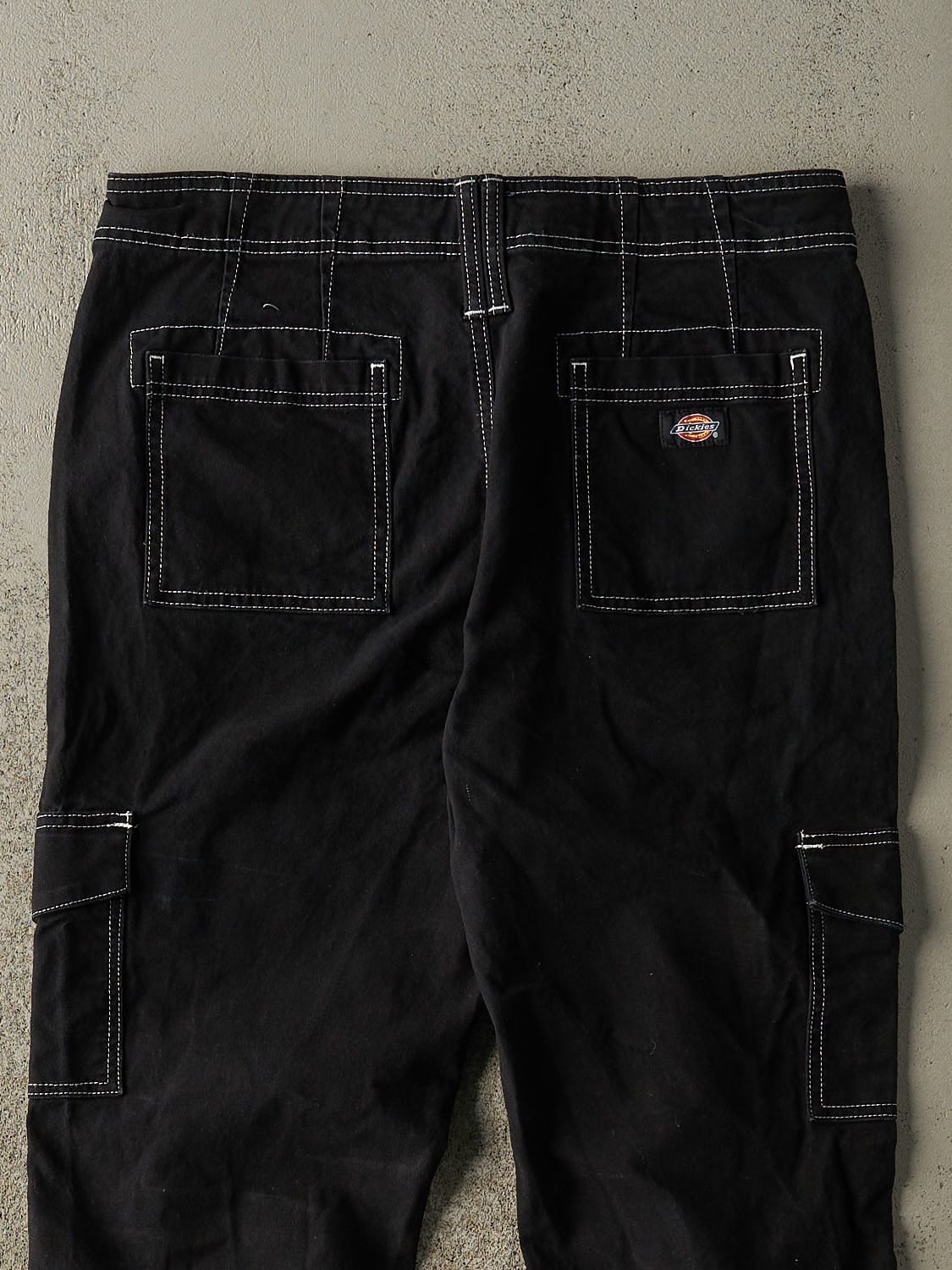 Vintage Y2K Black Dickies Contrast Stitch Cargo Slim Fit Work Pants (34x29.5)