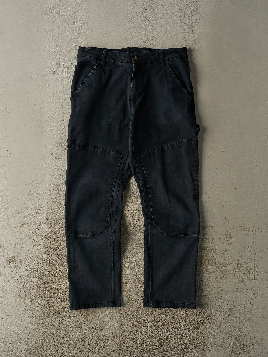 Vintage Y2K Faded Black CAT Double Knee Carpenter Pants (34x30)