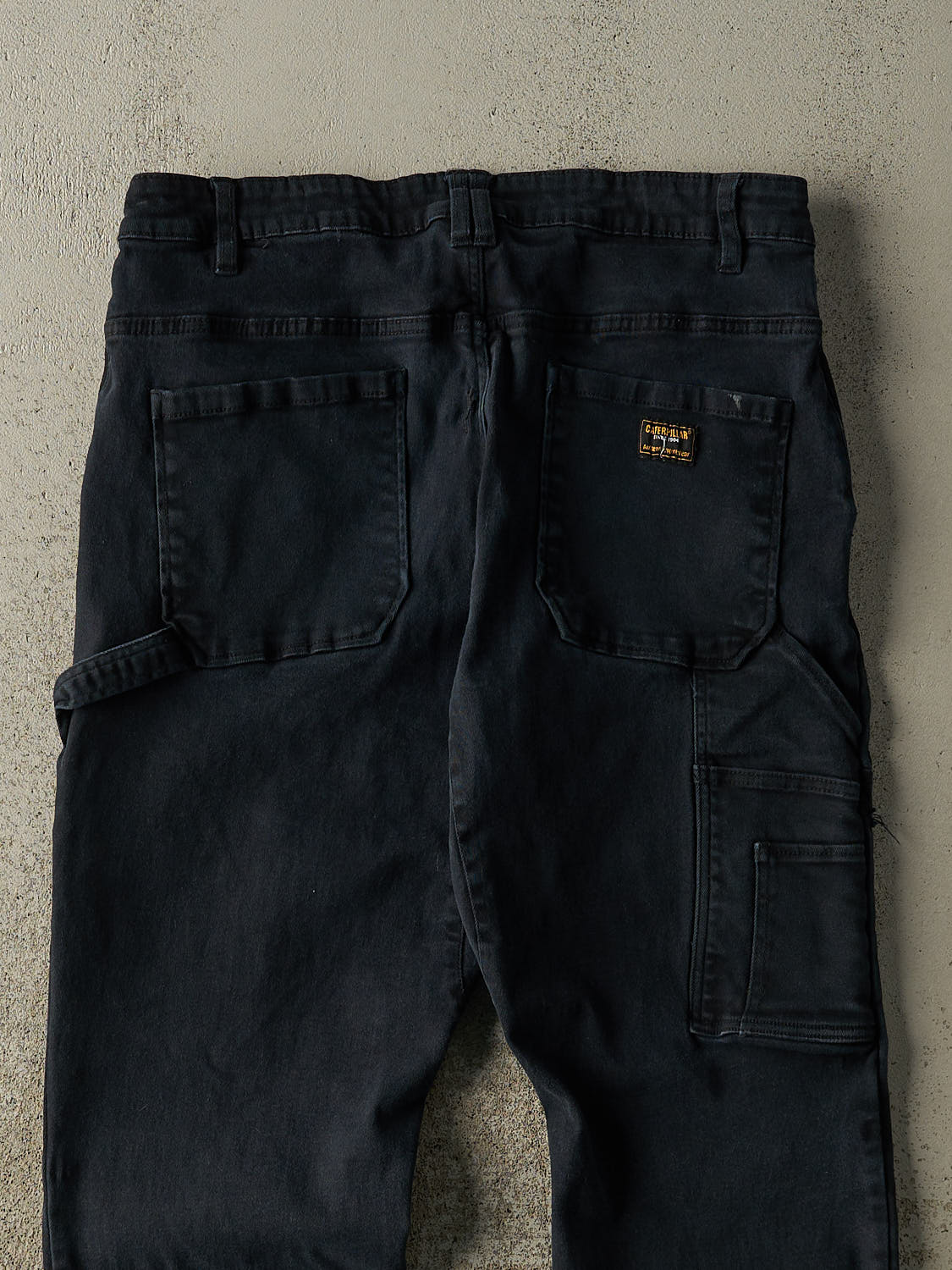 Vintage Y2K Faded Black CAT Double Knee Carpenter Pants (34x30)