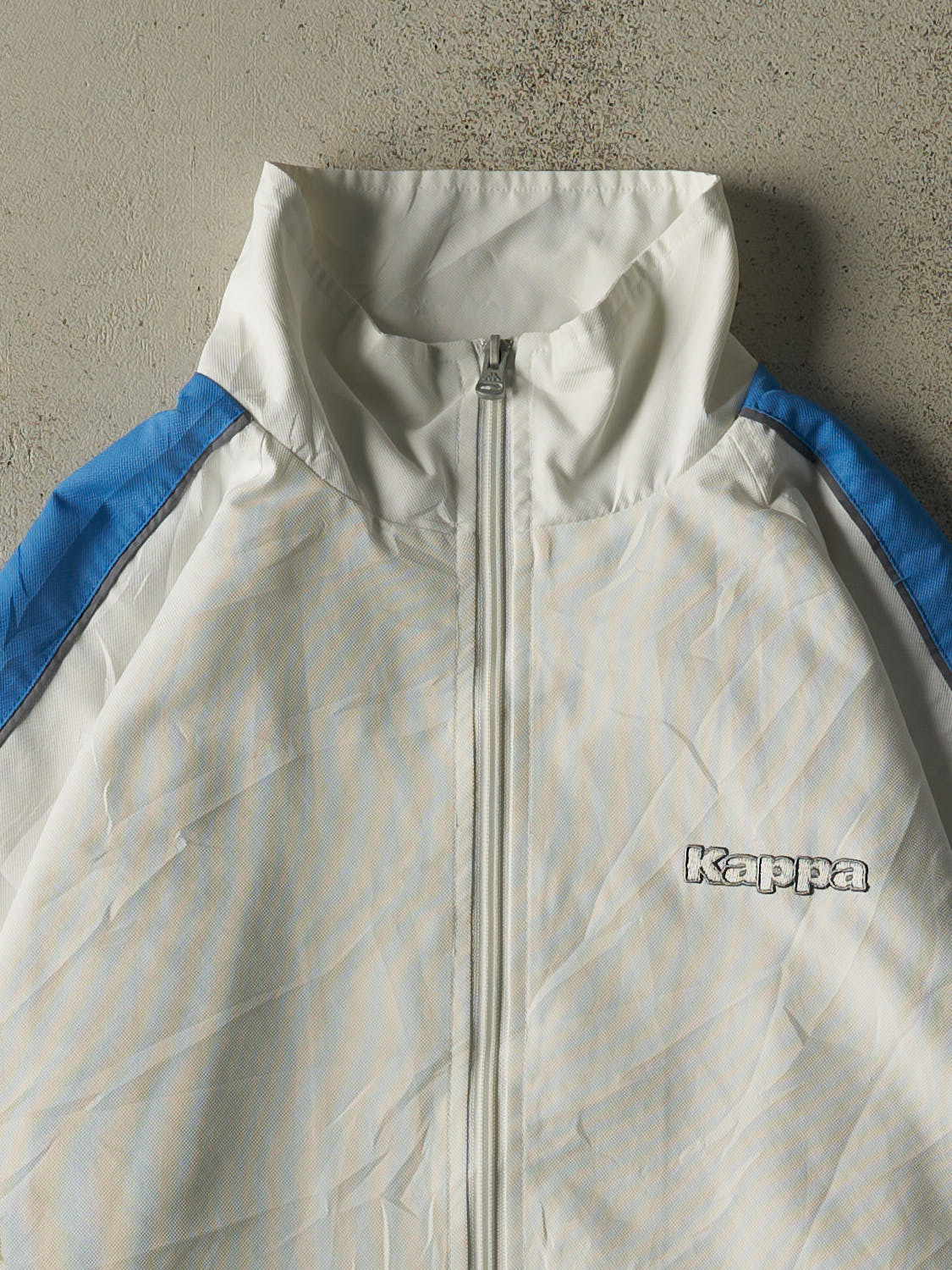 Vintage Y2K White Kappa Zip Up Windbreaker Jacket (XL/XXL)