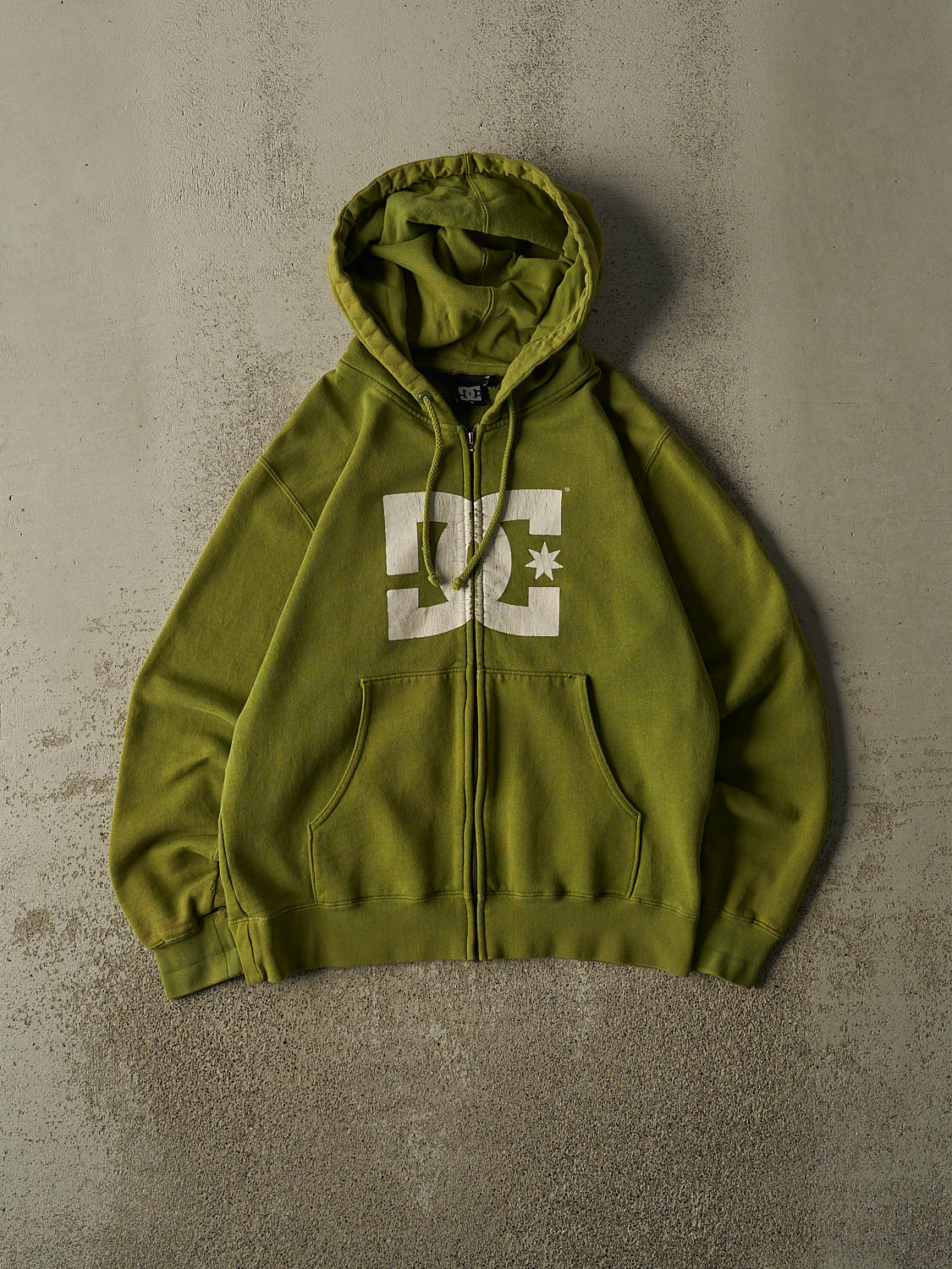 Vintage Y2K Green DC Shoes Zip Up Hoodie (S)