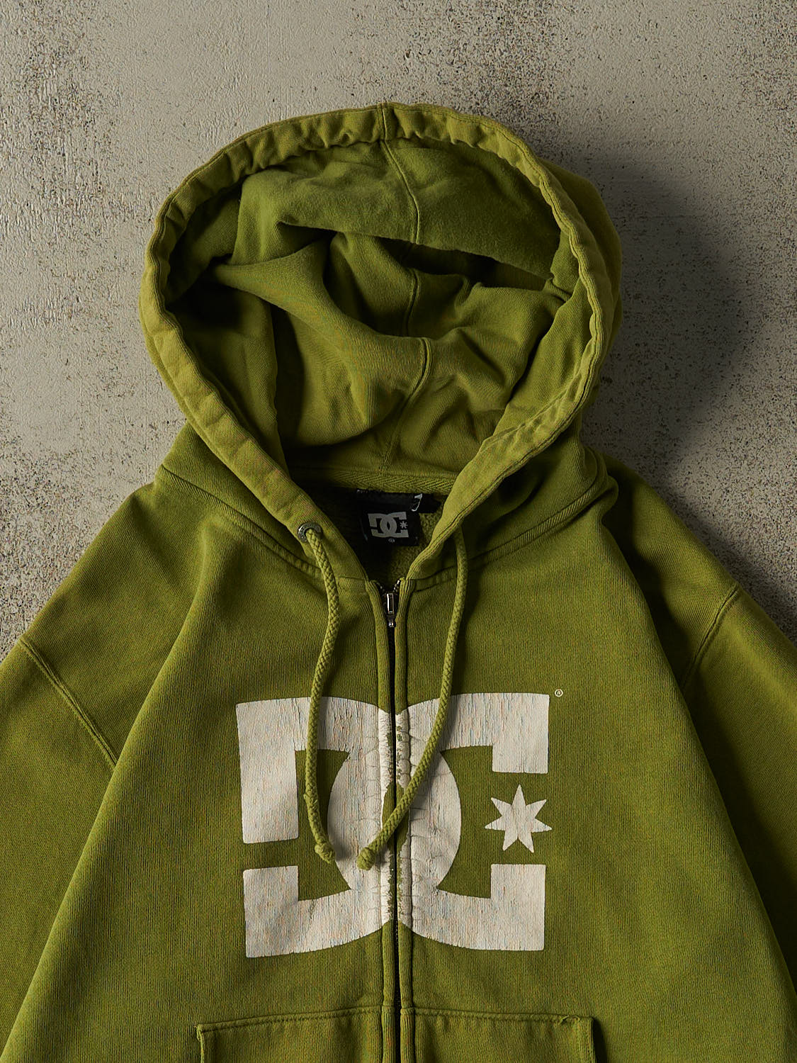 Vintage Y2K Green DC Shoes Zip Up Hoodie (S)