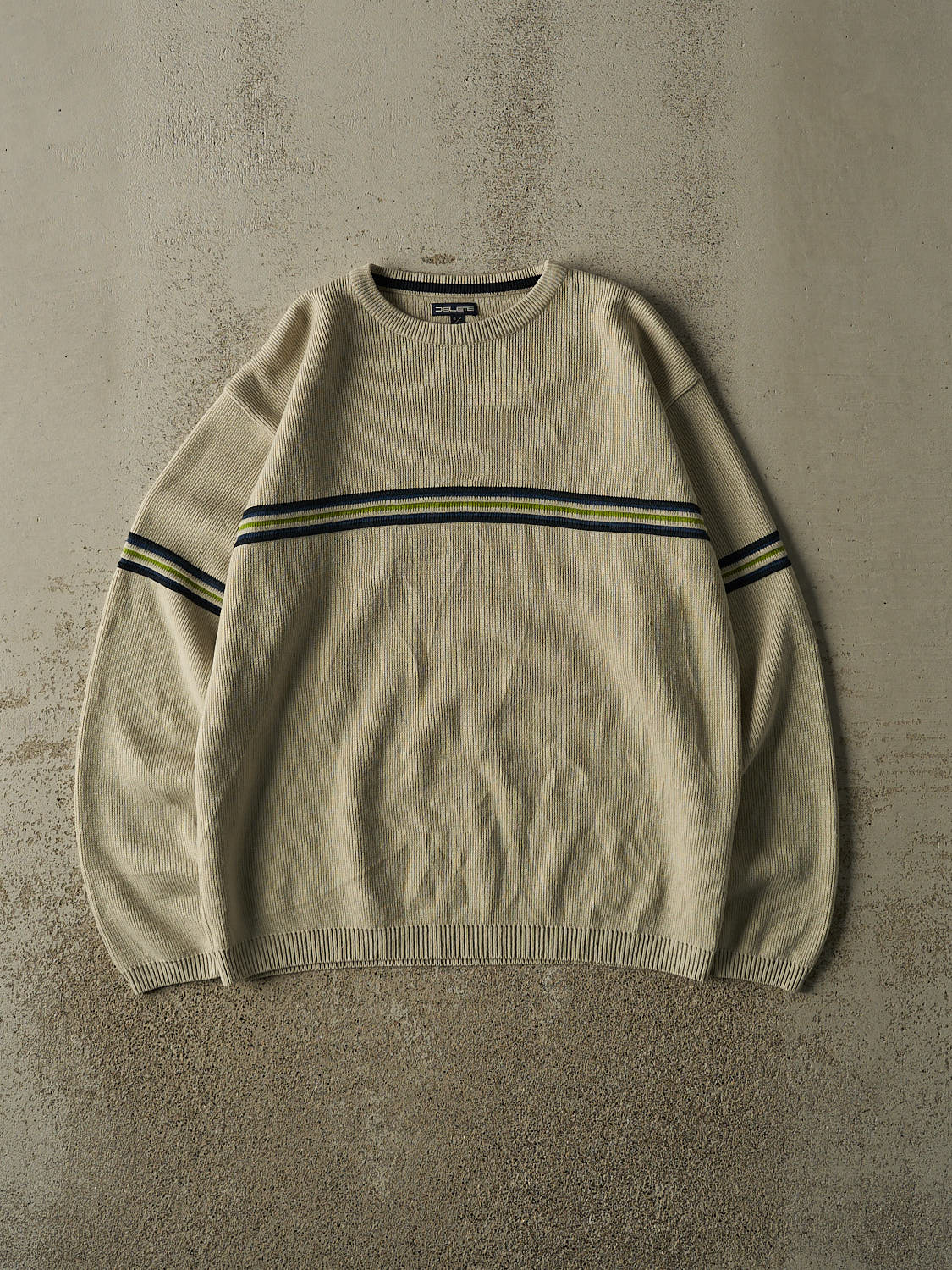 Vintage Y2K Beige Striped Knit (L)