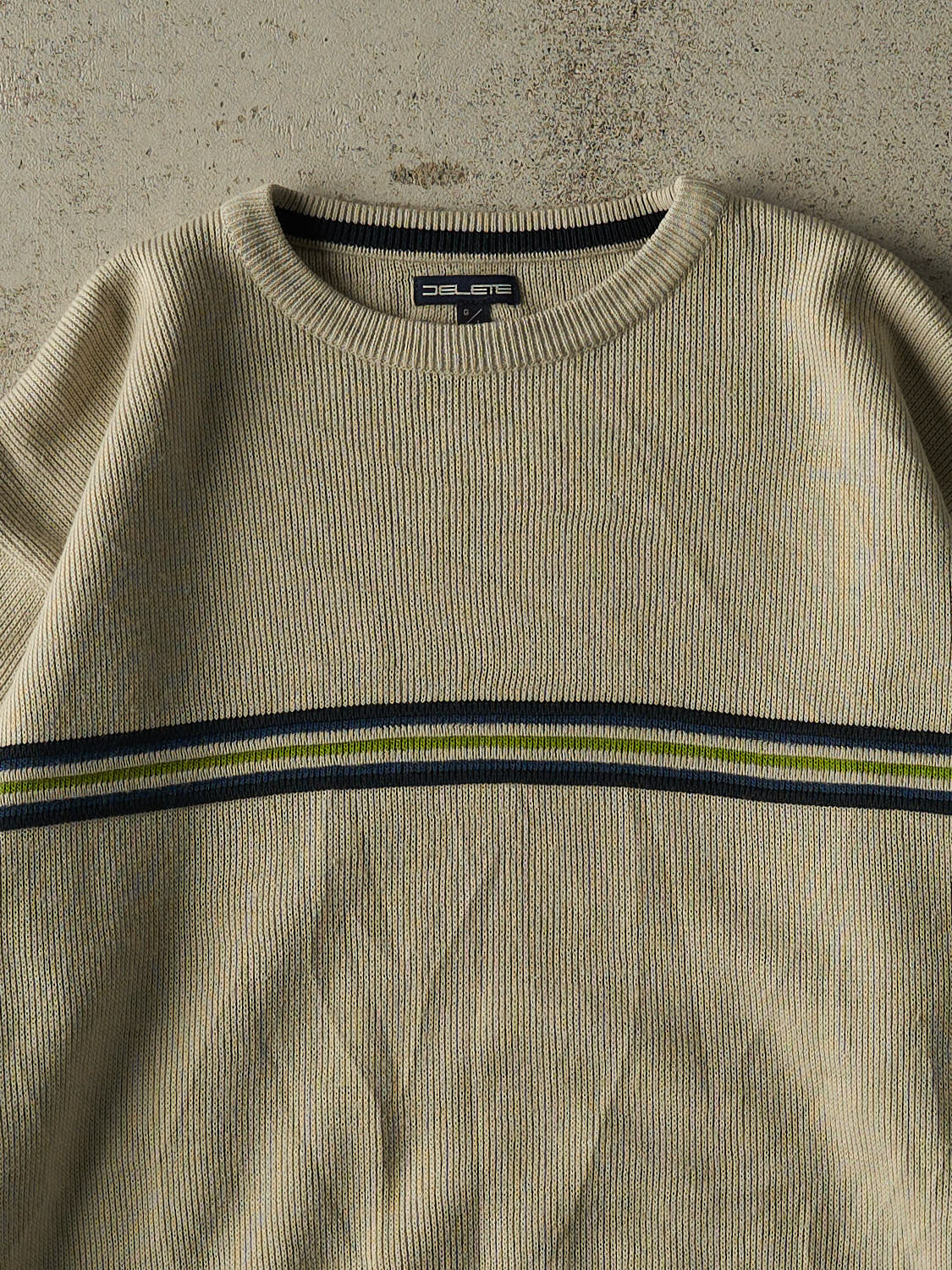 Vintage Y2K Beige Striped Knit (L)