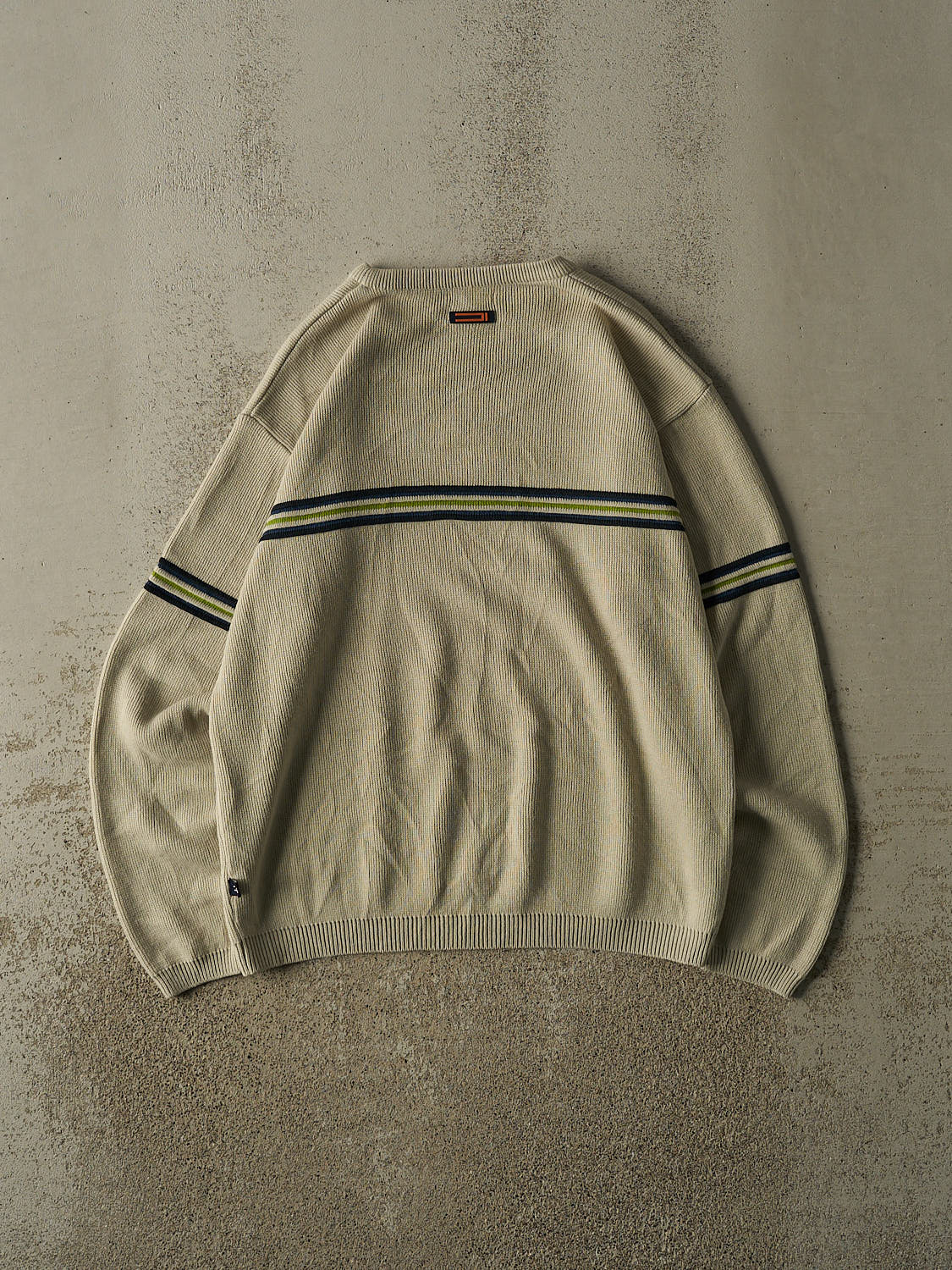 Vintage Y2K Beige Striped Knit (L)