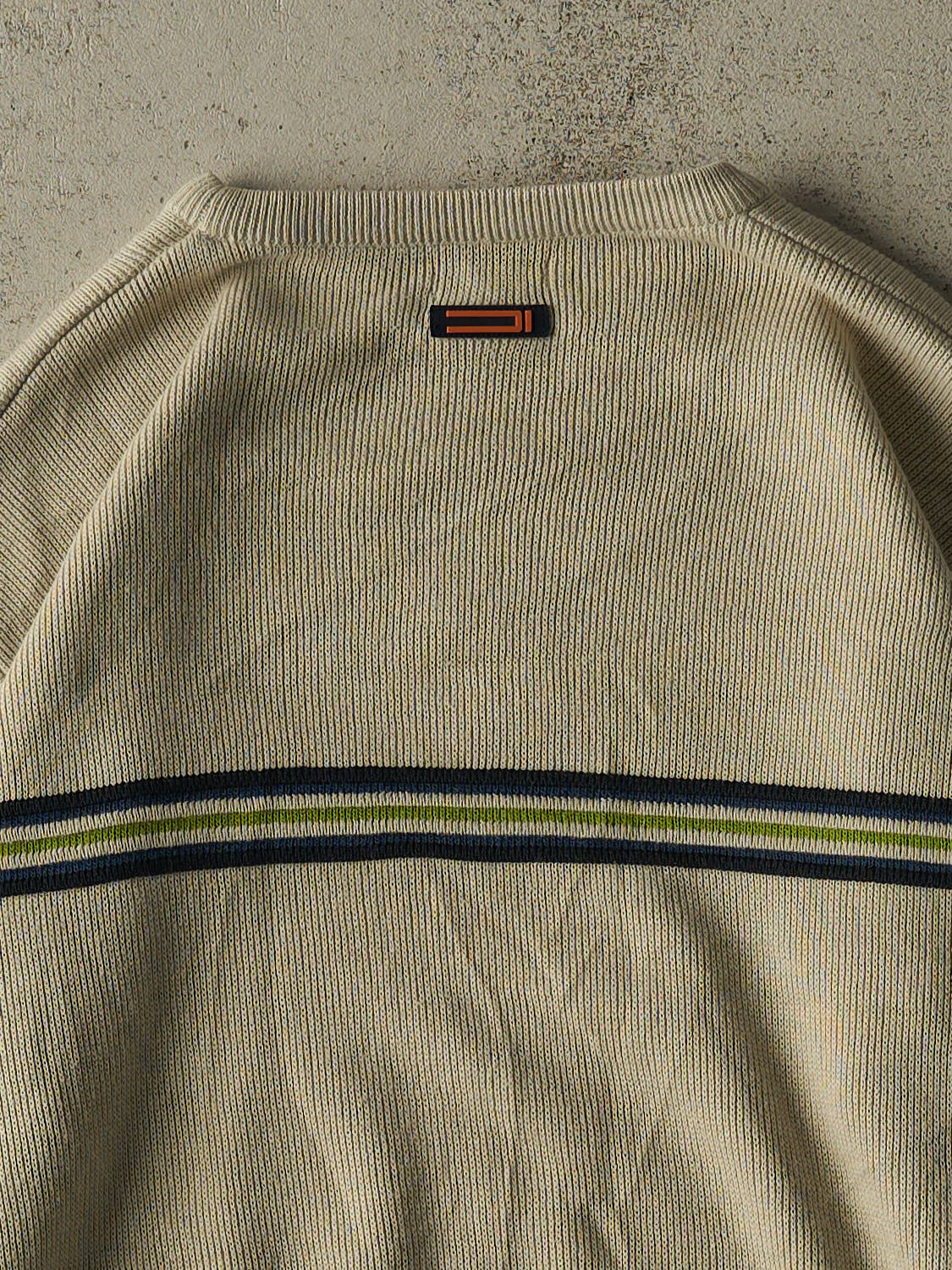 Vintage Y2K Beige Striped Knit (L)