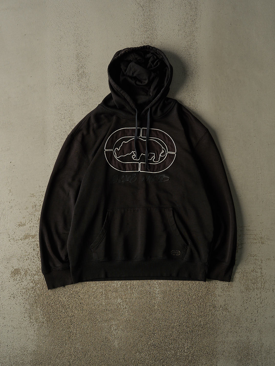 Vintage Y2K Black Ecko Embroidered Hoodie (XL)