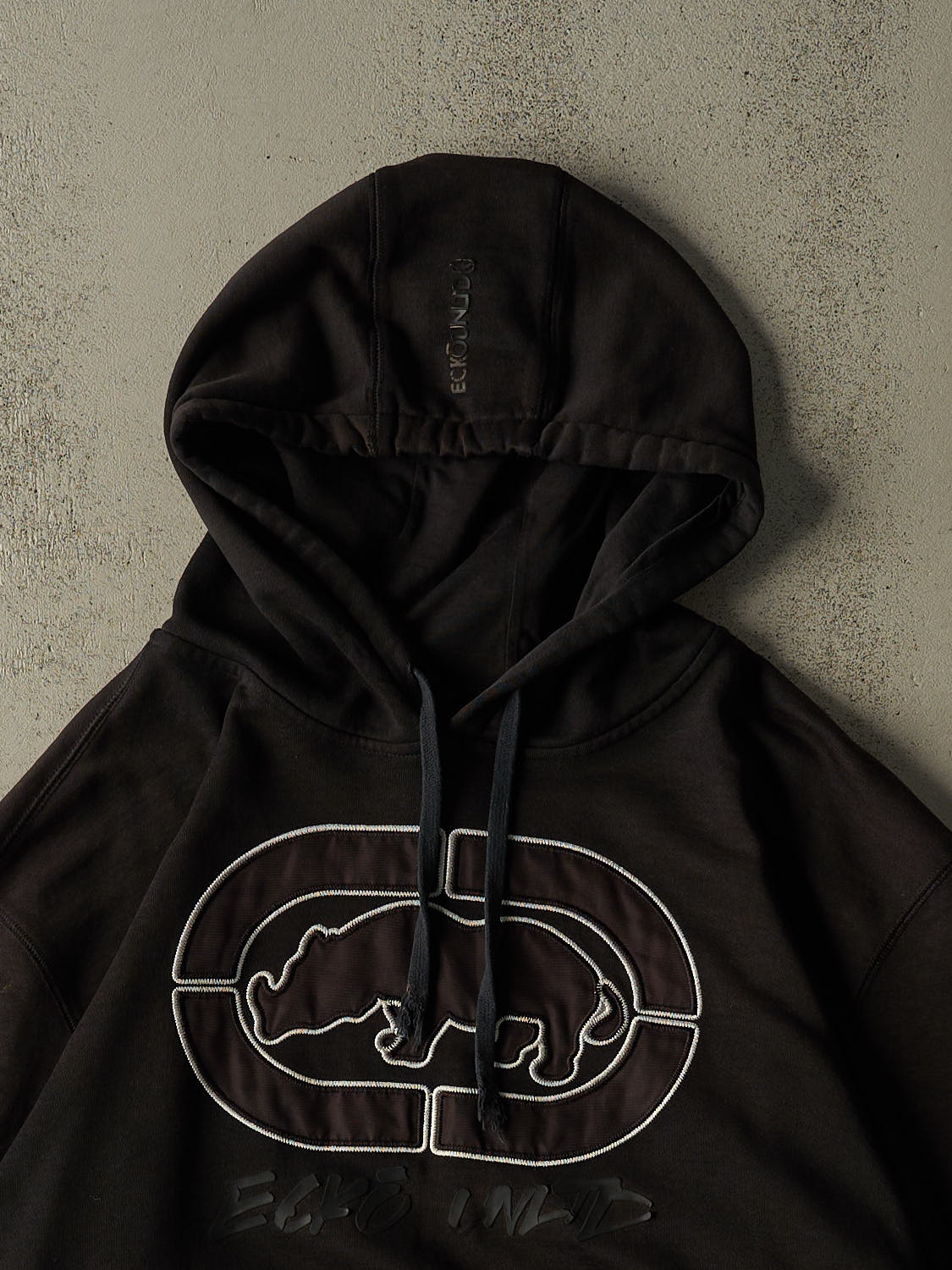 Vintage Y2K Black Ecko Embroidered Hoodie (XL)