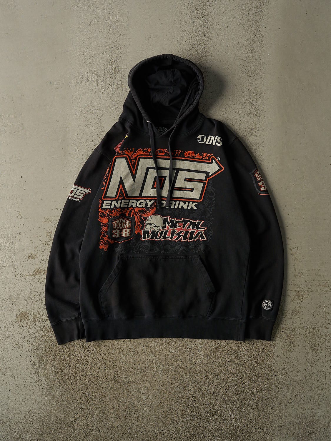 Vintage Y2K Black Metal Mulisha Hoodie (M/L)