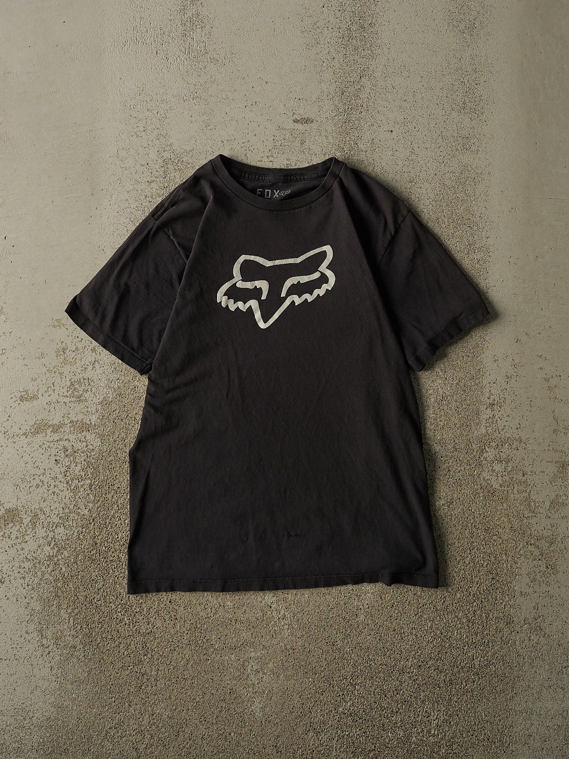 Vintage Y2K Faded Black Fox Racing Tee (S/M)