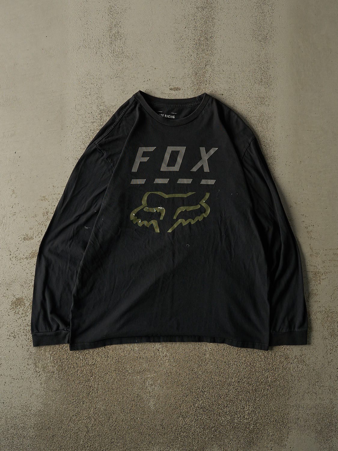 Vintage Y2K Faded Black Fox Racing Long Sleeve (L)