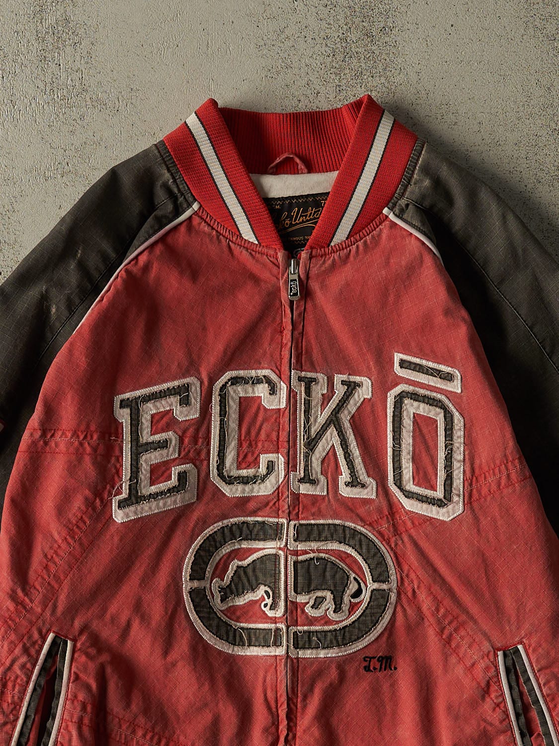 Vintage Y2K Red Ecko Bomber Jacket (L/XL)