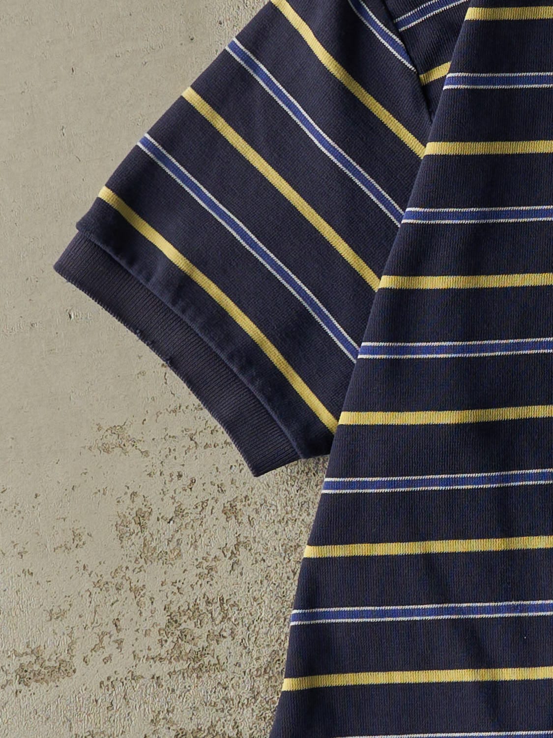 Vintage Y2K Navy Blue Polo Quarter Button Tee (XL)