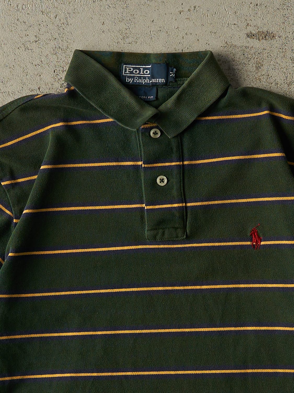 Vintage Y2K Green Polo Quarter Button Tee (S)