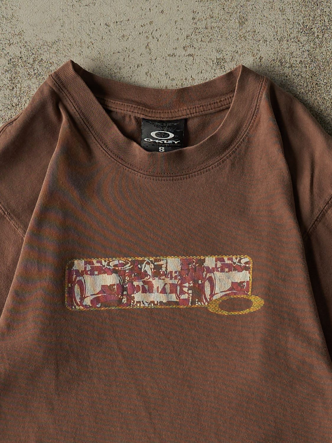 Vintage Y2K Brown Oakley Tee (XXS/XS)