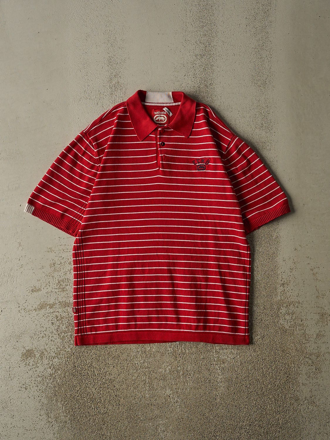Vintage Y2K Red Ecko Quarter Button Tee (M/L)