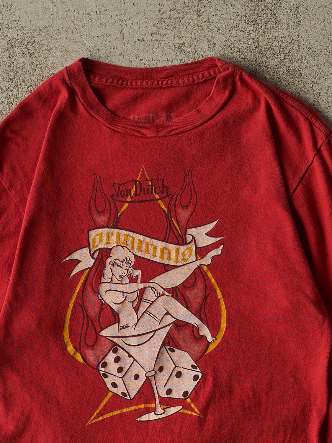 Vintage Y2K Red Von Dutch Tee (XS/S)