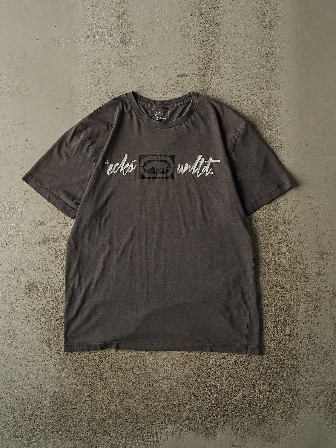 Vintage Y2K Charcoal Grey Ecko Tee (XL)