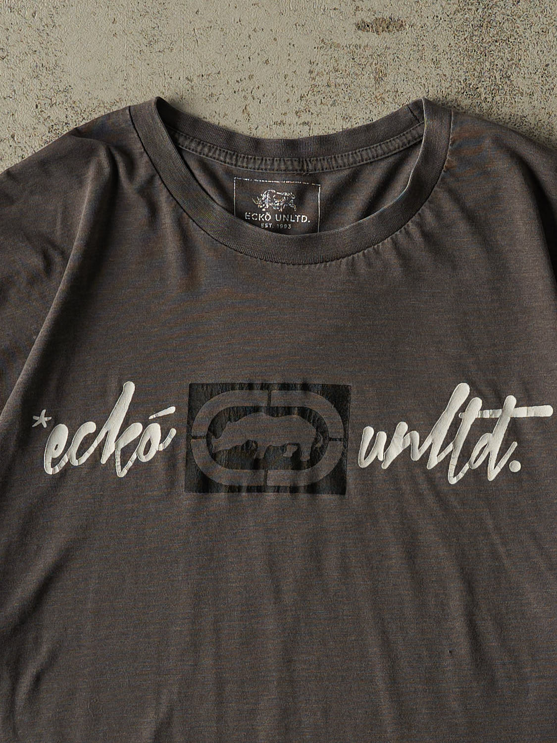 Vintage Y2K Charcoal Grey Ecko Tee (XL)