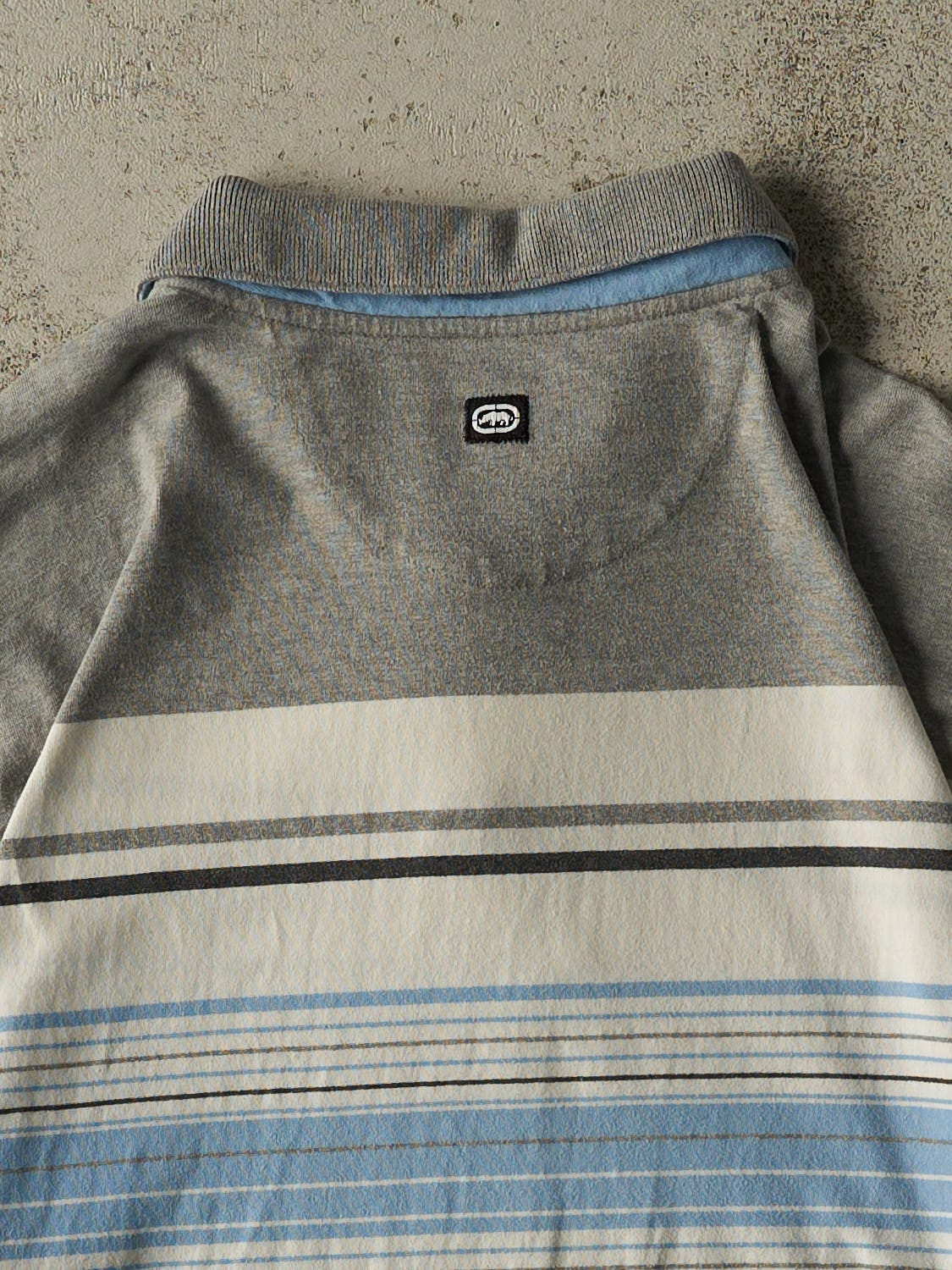 Vintage Y2K Grey Multi Color Ecko Quarter Button Tee (XL/XXL)