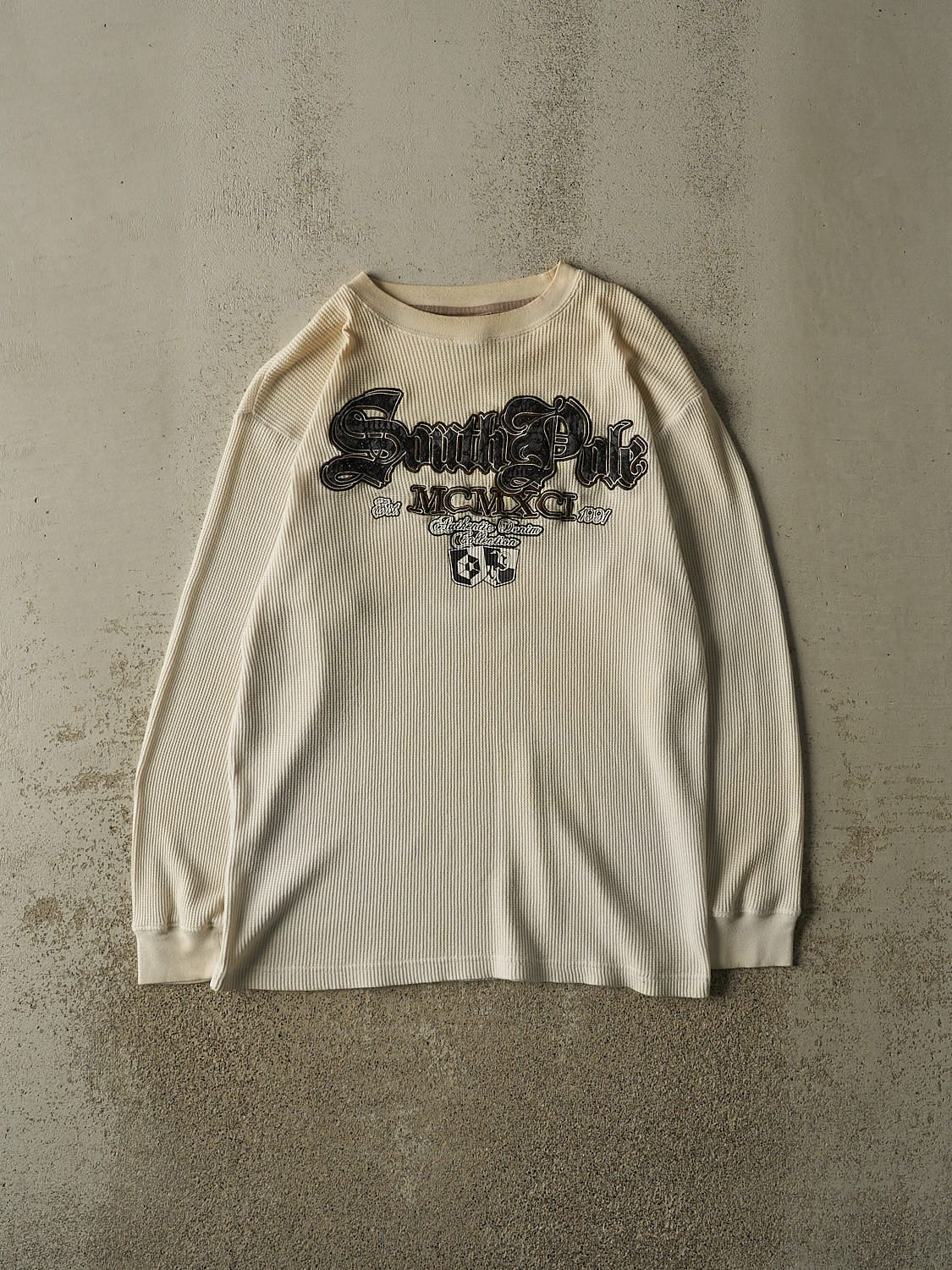 Vintage Y2K Beige South Pole Thermal Long Sleeve (L)