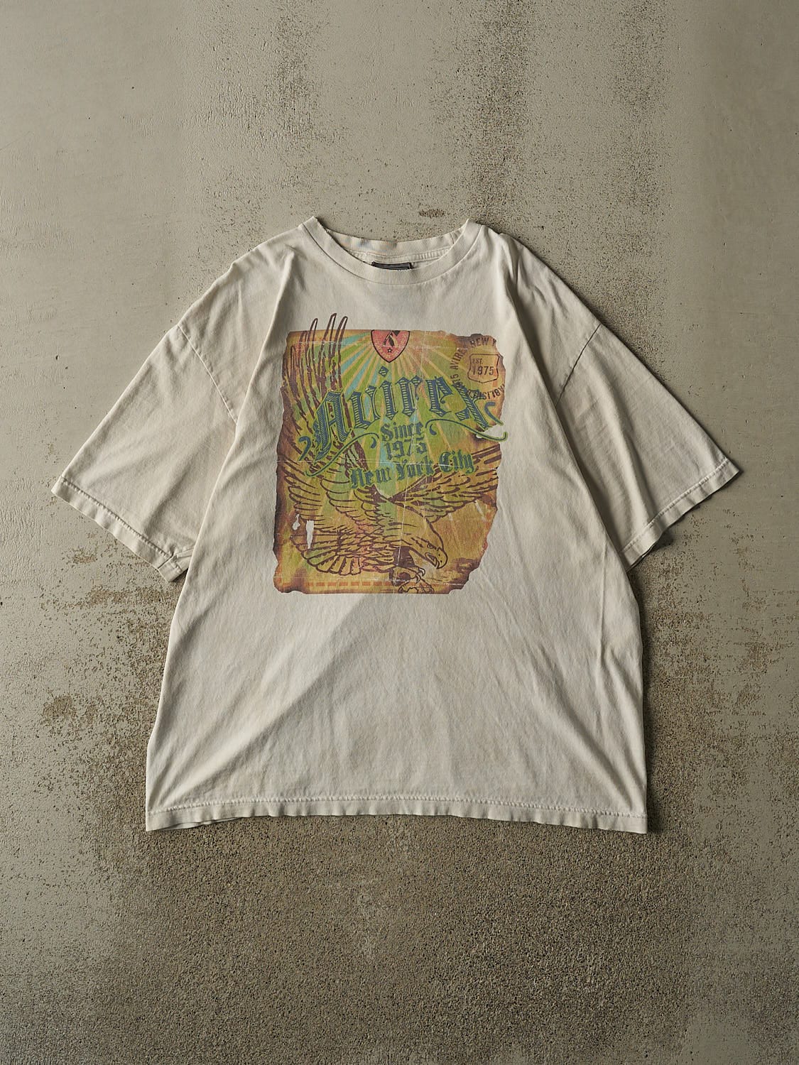 Vintage Y2K Beige Avirex NYC Tee (L/XL)