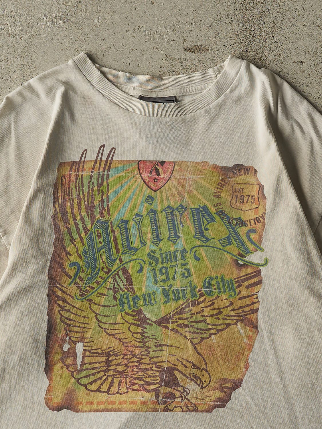 Vintage Y2K Beige Avirex NYC Tee (L/XL)