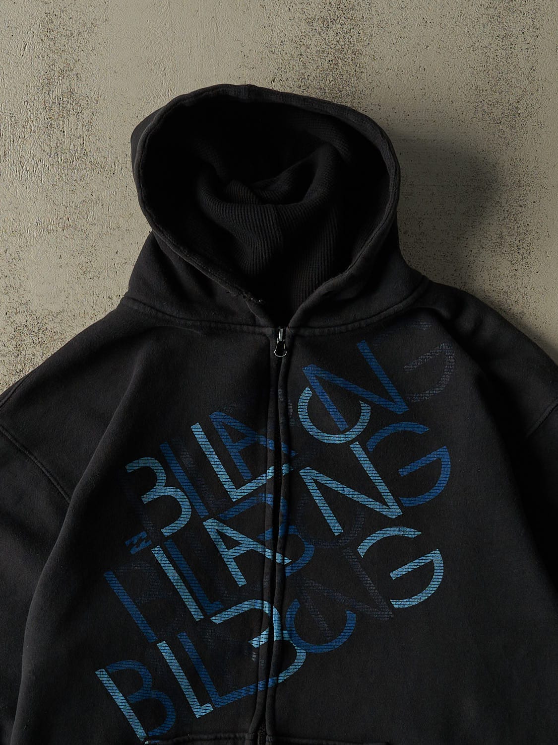 Vintage Y2K Faded Black Billabong Zip Up Hoodie (XL)