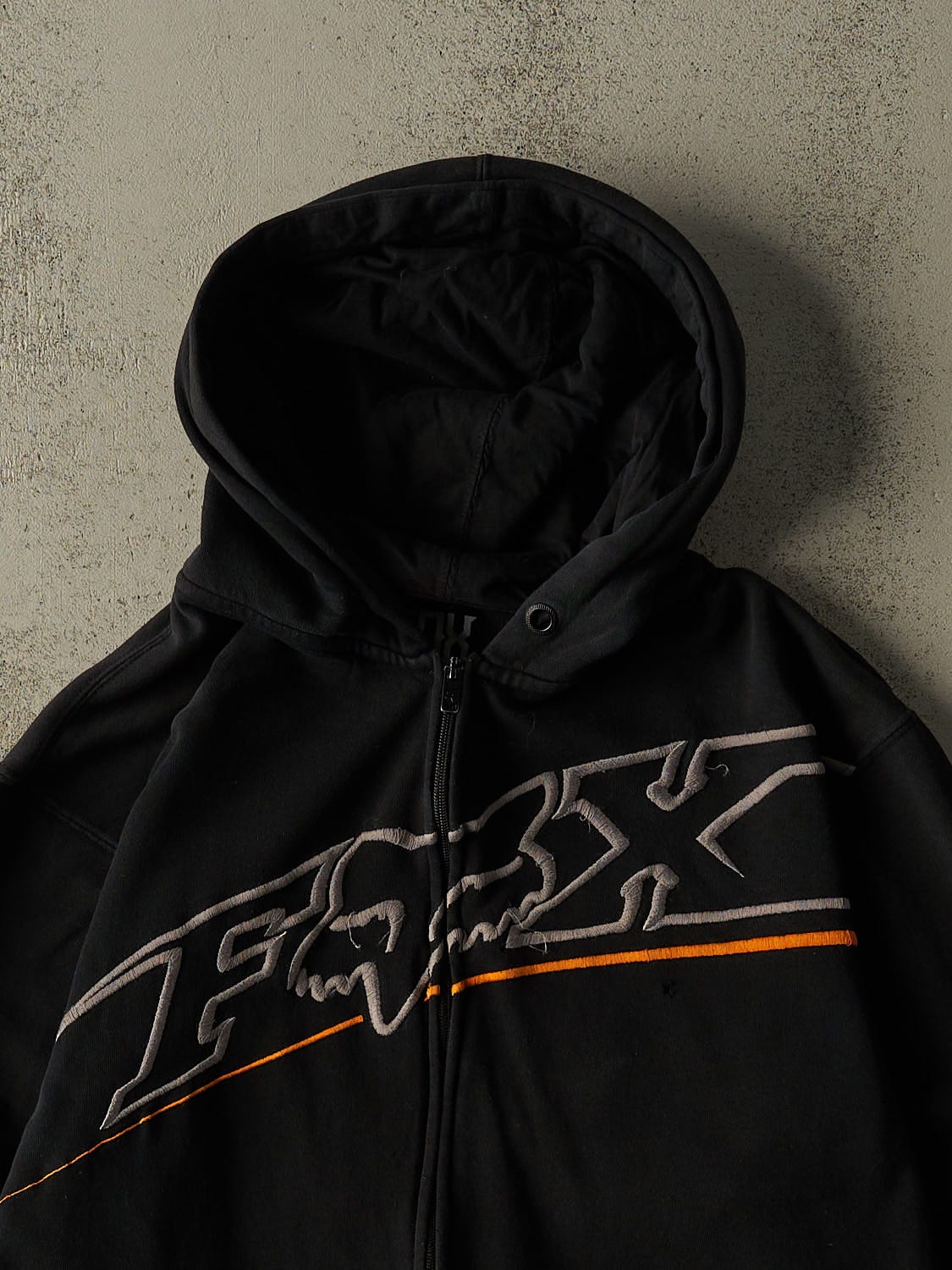 Vintage Y2K Black Fox Racing Zip Up Hoodie (M/L)