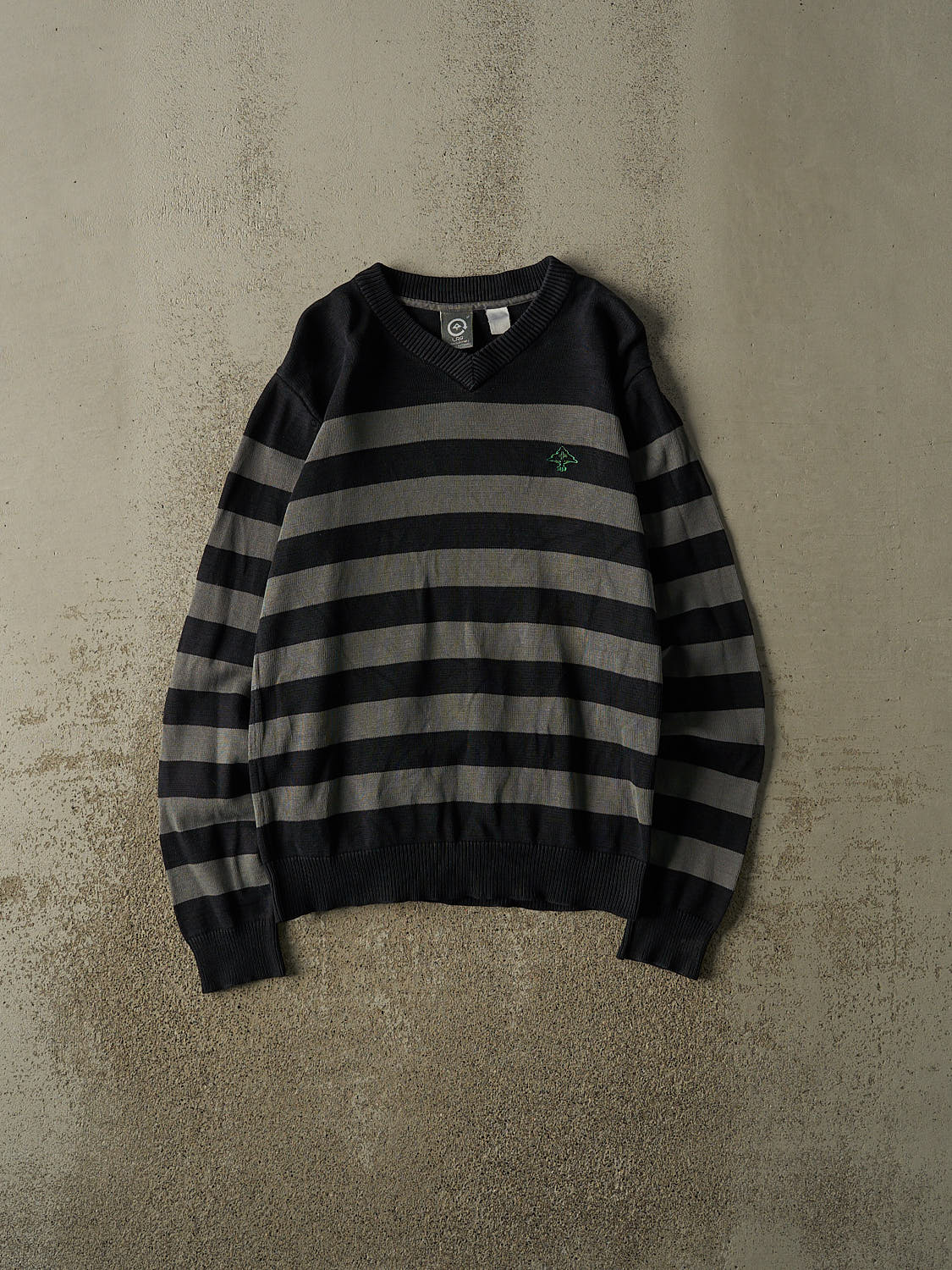 Vintage Y2K Black LRG Striped Knit (S/M)