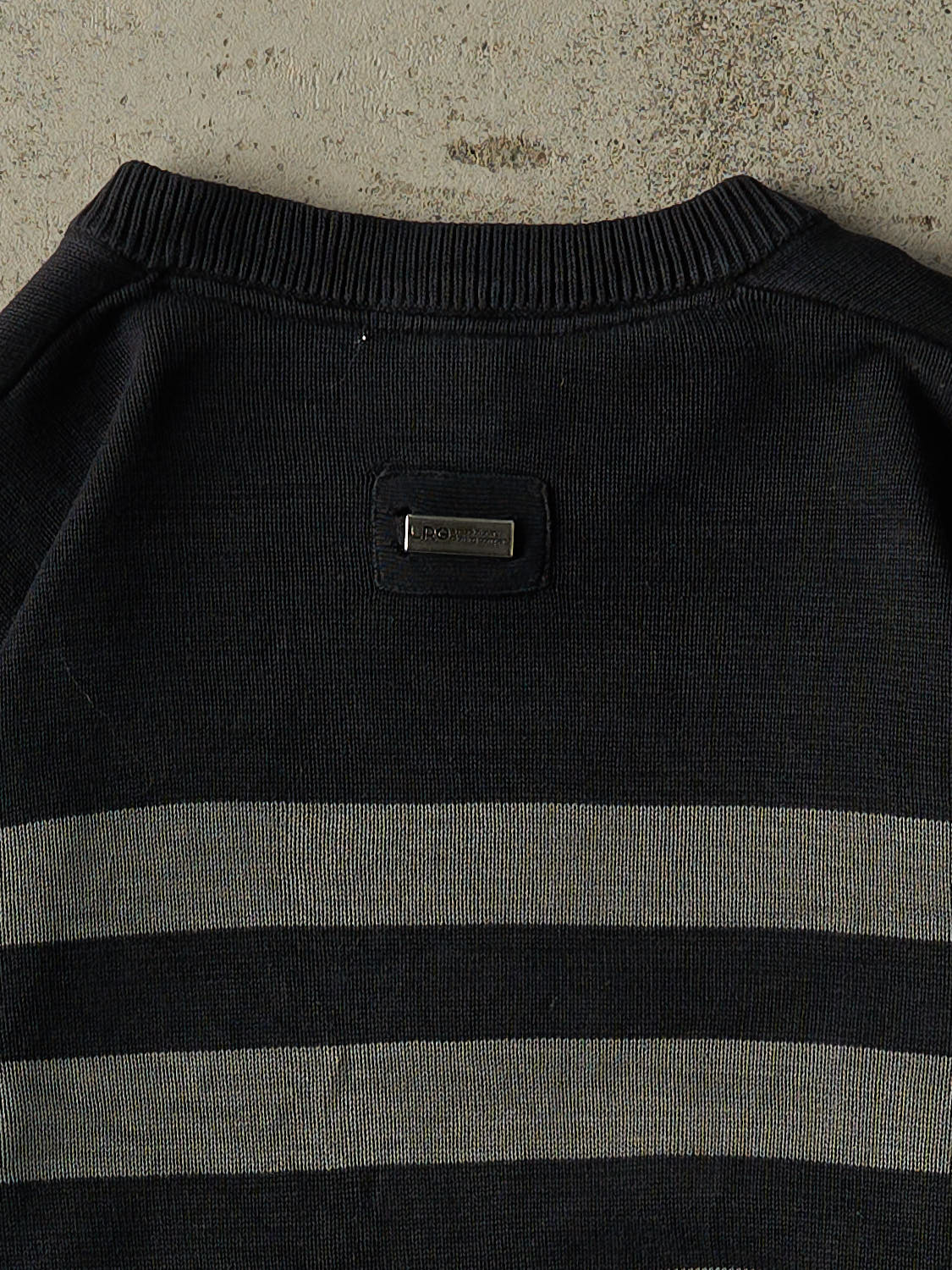 Vintage Y2K Black LRG Striped Knit (S/M)