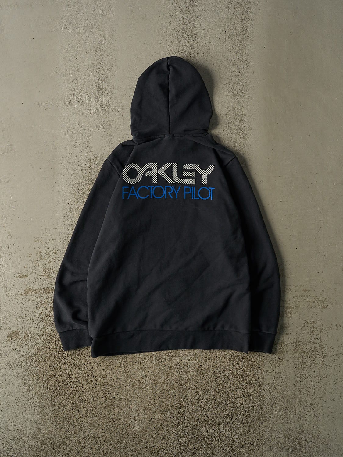 Vintage Y2K Navy Blue Oakley Factory Pilot Hoodie (M)